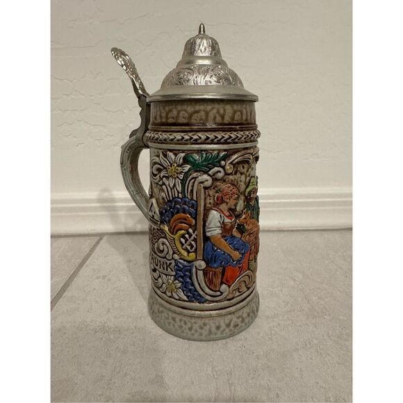 Vintage Gerz Multicolor Lidded West Germany Drinking Beer Stein OS - Picture 4 of 8